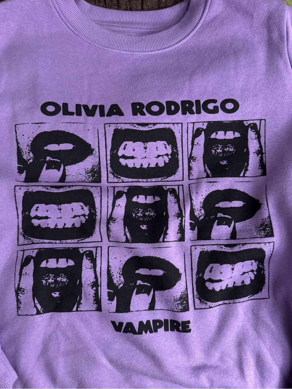 Olivia Rodrigo Official Vampire Purple Crewneck Sweatshirt GUTS Merch
